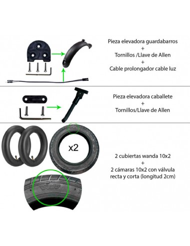 Rueda maciza perforada 10 pulgadas para patinete Xiaomi M365, Essential,  1S, Pro/2 - Bikes4life